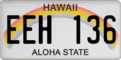 HI license plate EEH136