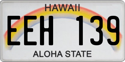 HI license plate EEH139