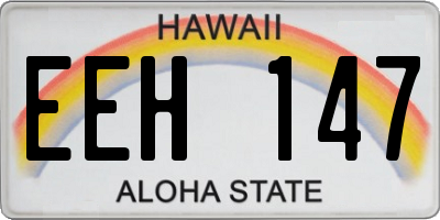 HI license plate EEH147