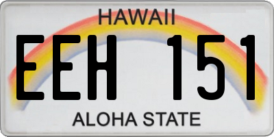 HI license plate EEH151