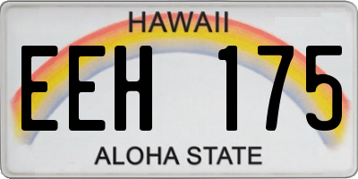 HI license plate EEH175