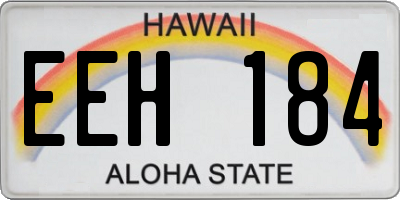 HI license plate EEH184
