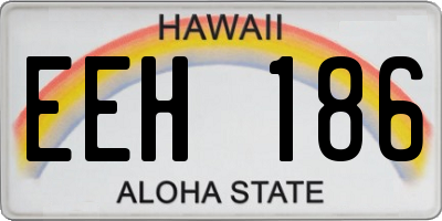 HI license plate EEH186