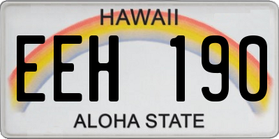 HI license plate EEH190