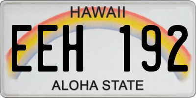 HI license plate EEH192