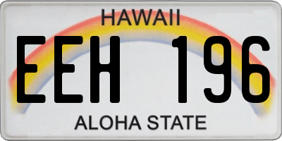 HI license plate EEH196