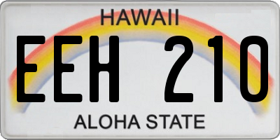 HI license plate EEH210