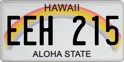 HI license plate EEH215