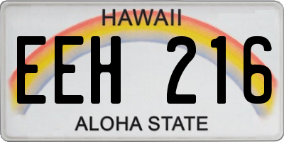 HI license plate EEH216