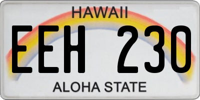 HI license plate EEH230