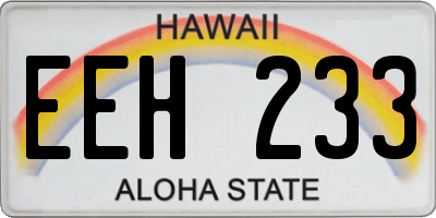 HI license plate EEH233