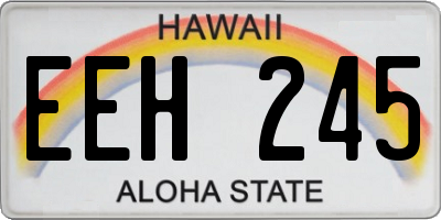 HI license plate EEH245