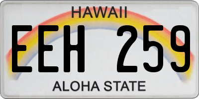 HI license plate EEH259