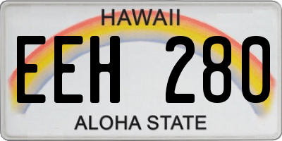 HI license plate EEH280