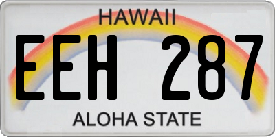 HI license plate EEH287