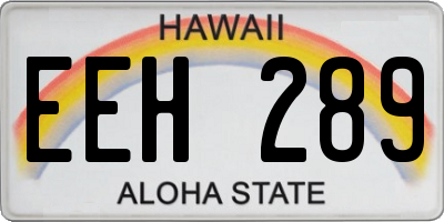 HI license plate EEH289