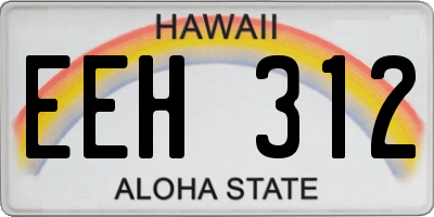 HI license plate EEH312