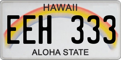 HI license plate EEH333