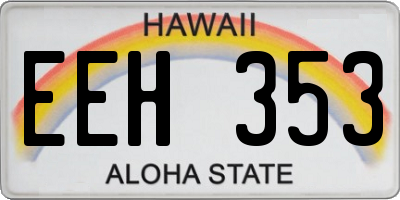 HI license plate EEH353