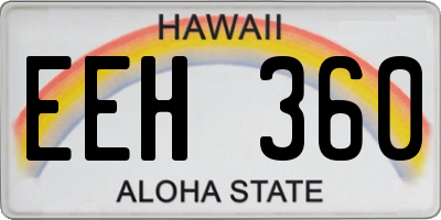 HI license plate EEH360