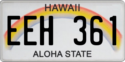 HI license plate EEH361
