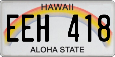 HI license plate EEH418