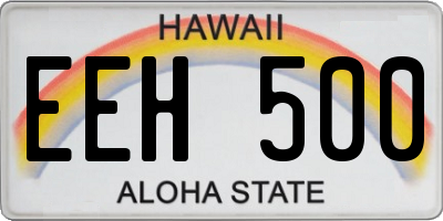 HI license plate EEH500