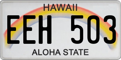 HI license plate EEH503