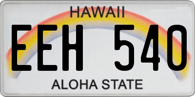 HI license plate EEH540