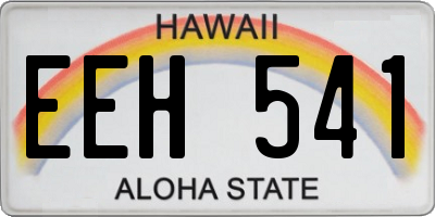 HI license plate EEH541