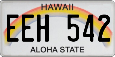 HI license plate EEH542