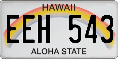 HI license plate EEH543