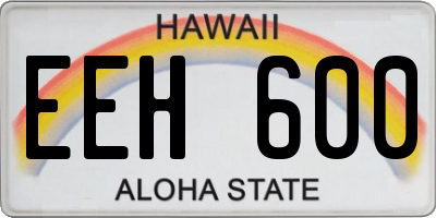 HI license plate EEH600