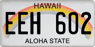 HI license plate EEH602