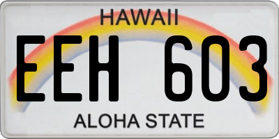 HI license plate EEH603