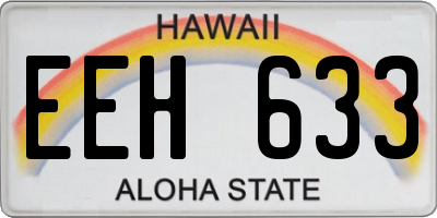 HI license plate EEH633