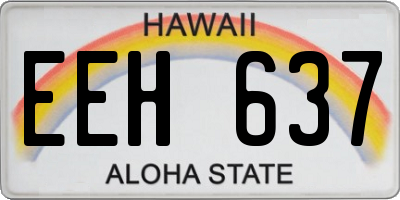 HI license plate EEH637