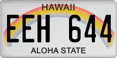 HI license plate EEH644