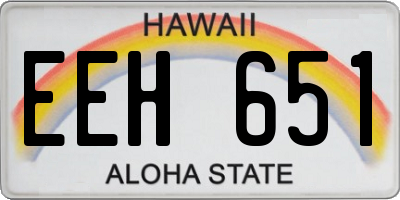 HI license plate EEH651