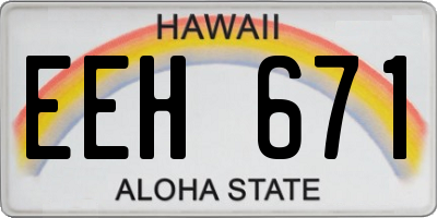 HI license plate EEH671