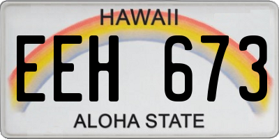 HI license plate EEH673