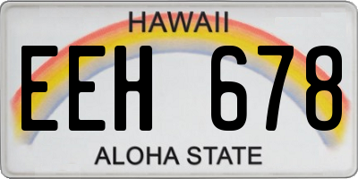 HI license plate EEH678