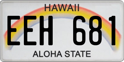 HI license plate EEH681