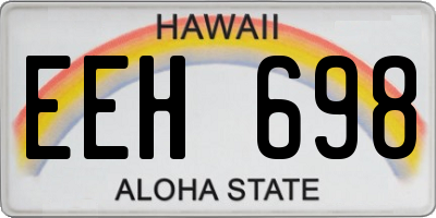 HI license plate EEH698