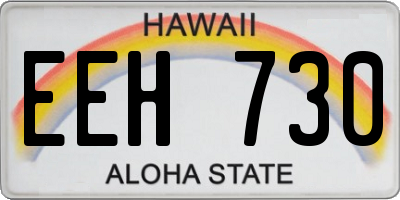 HI license plate EEH730