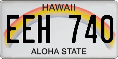 HI license plate EEH740