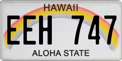 HI license plate EEH747
