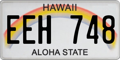HI license plate EEH748