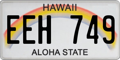 HI license plate EEH749