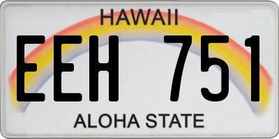 HI license plate EEH751